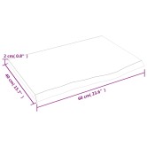 Világosbarna kezelt tömör tölgyfa asztallap 60x40x2 cm