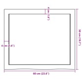 Világosbarna kezelt tömör tölgyfa asztallap 60x50x(2-4) cm