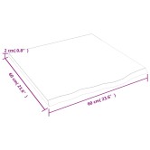 Világosbarna kezelt tömör tölgyfa asztallap 60x60x2 cm