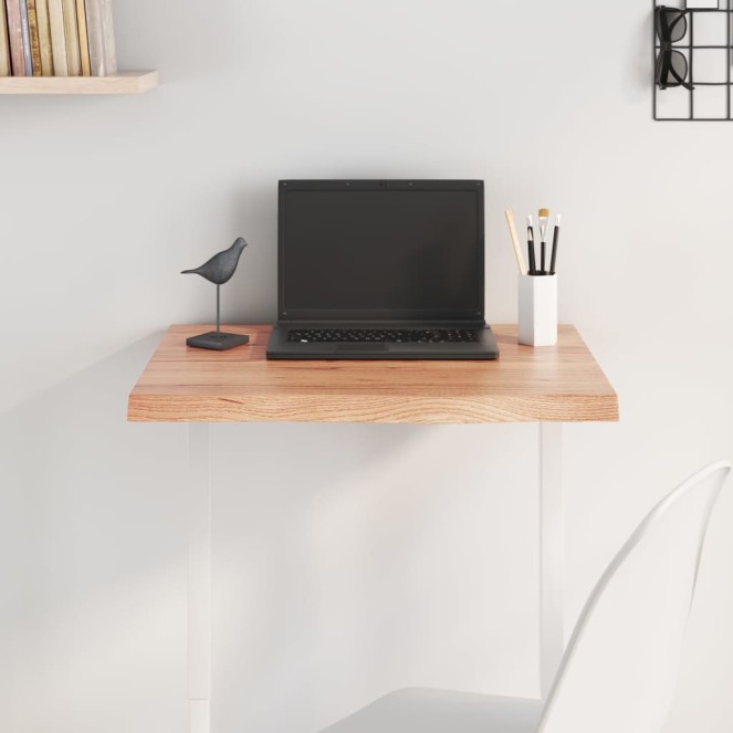 Világosbarna kezelt tömör tölgyfa asztallap 60x60x(2-4) cm