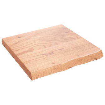 Világosbarna kezelt tömör tölgyfa asztallap 60x60x(2-6) cm