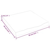 Világosbarna kezelt tömör tölgyfa asztallap 60x60x(2-6) cm