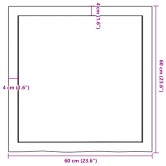 Világosbarna kezelt tömör tölgyfa asztallap 60x60x(2-6) cm