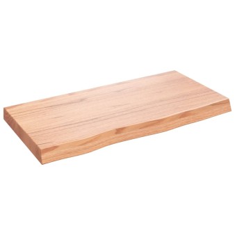 Világosbarna kezelt tömör tölgyfa asztallap 80x40x(2-6) cm