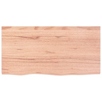 Világosbarna kezelt tömör tölgyfa asztallap 80x40x(2-6) cm
