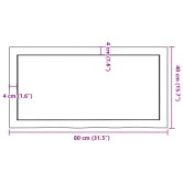 Világosbarna kezelt tömör tölgyfa asztallap 80x40x(2-6) cm