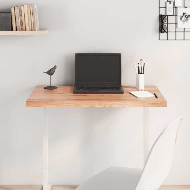 Világosbarna kezelt tömör tölgyfa asztallap 80x50x(2-4) cm