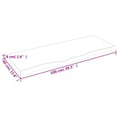 Világosbarna kezelt tömör tölgyfa asztallap 100x40x(2-4) cm