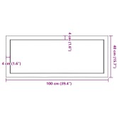 Világosbarna kezelt tömör tölgyfa asztallap 100x40x(2-4) cm