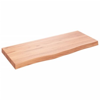Világosbarna kezelt tömör tölgyfa asztallap 100x40x(2-6) cm