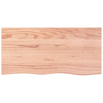 Világosbarna kezelt tömör tölgyfa asztallap 100 x 50 x 2 cm