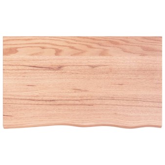 Világosbarna kezelt tömör tölgyfa asztallap 100x60x(2-6) cm