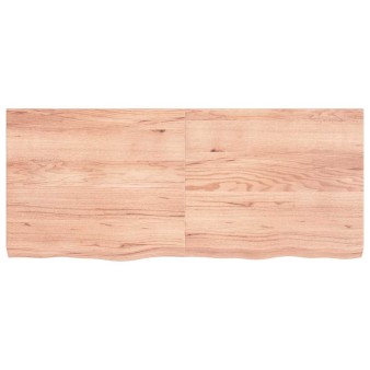 Világosbarna kezelt tömör tölgyfa asztallap 140x60x(2-6) cm