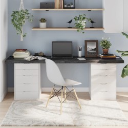 Sötétszürke kezelt tömör tölgyfa asztallap 200x50x6 cm