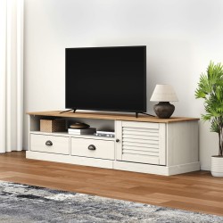 Vigo fehér tömör fenyőfa tv-szekrény 156 x 40 x 40 cm