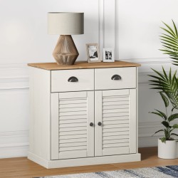 Vigo fehér tömör fenyőfa fiókos tálalószekrény 78x40x75 cm