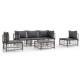 6-részes antracitszürke polyrattan kerti ülőgarnitúra párnákkal 6-részes antracitszürke polyrattan kerti ülőgarnitúra párnákkal