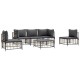 6-részes antracitszürke polyrattan kerti ülőgarnitúra párnákkal 6-részes antracitszürke polyrattan kerti ülőgarnitúra párnákkal