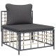 6-részes antracitszürke polyrattan kerti ülőgarnitúra párnákkal 6-részes antracitszürke polyrattan kerti ülőgarnitúra párnákkal