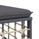 9-részes antracitszürke polyrattan kerti ülőgarnitúra párnákkal