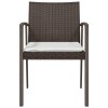 4 db barna polyrattan kerti szék párnával 56,5x57x83 cm