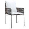 4 db barna polyrattan kerti szék párnával 54x61x83 cm