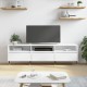 Fehér szerelt fa tv-szekrény 150 x 30 x 44,5 cm Fehér szerelt fa tv-szekrény 150 x 30 x 44,5 cm