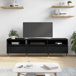 Fekete szerelt fa tv-szekrény 150 x 30 x 44,5 cm