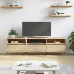 Sonoma-tölgyszínű szerelt fa fali tv-szekrény 150x30x44,5 cm