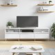 Magasfényű fehér szerelt fa tv-szekrény 150 x 30 x 44,5 cm Magasfényű fehér szerelt fa tv-szekrény 150 x 30 x 44,5 cm