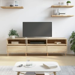 Sonoma-tölgyszínű szerelt fa fali tv-szekrény 150x30x44,5 cm