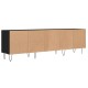 Fekete szerelt fa tv-szekrény 150 x 30 x 44,5 cm Fekete szerelt fa tv-szekrény 150 x 30 x 44,5 cm