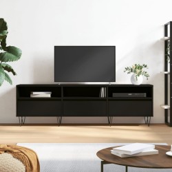 Fekete szerelt fa tv-szekrény 150 x 30 x 44,5 cm