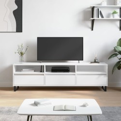 Fehér szerelt fa tv-szekrény 150 x 30 x 44,5 cm