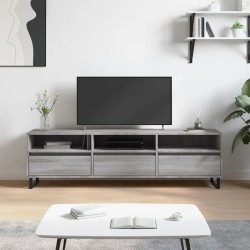 Szürke sonoma színű szerelt fa tv-szekrény 150x30x44,5 cm