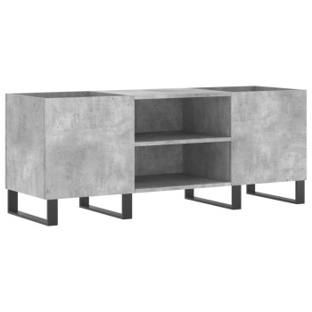 Betonszürke szerelt fa hanglemezszekrény 121x38x48 cm