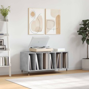 Betonszürke szerelt fa hanglemezszekrény 100 x 38 x 48 cm