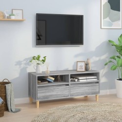 Szürke sonoma színű szerelt fa tv-szekrény 100x34,5x44,5 cm