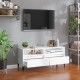 Magasfényű fehér szerelt fa tv-szekrény 100 x 34,5 x 44,5 cm