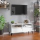 Magasfényű fehér szerelt fa tv-szekrény 100 x 34,5 x 44,5 cm