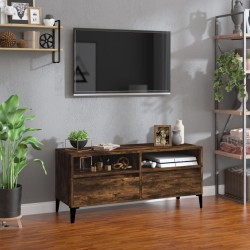Füstös tölgyszínű szerelt fa tv-szekrény 100x34,5x44,5 cm
