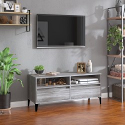 Szürke sonoma színű szerelt fa tv-szekrény 100x34,5x44,5 cm