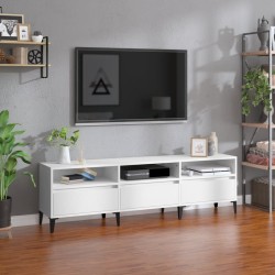 Fehér szerelt fa tv-szekrény 150 x 30 x 44,5 cm