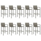 11 részes szürke polyrattan kerti bárszett