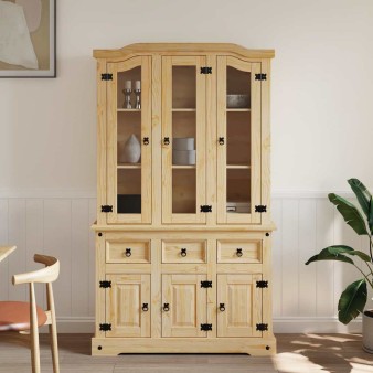 Corona barna tömör mexikói fenyő magasszekrény 112x43x196 cm