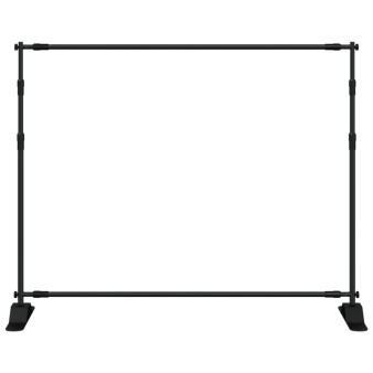Fekete acél háttérállvány 254x243 cm