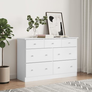 Alta fehér tömör fenyőfa komód 112x35x73 cm