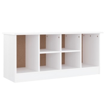 Alta fehér tömör fenyőfa cipőszekrény 100x35x45 cm