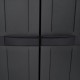 Fekete pp kültéri tárolószekrény 65 x 37 x 165 cm