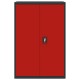 Antracitszürke-piros acél irattartó szekrény 90x40x140 cm
